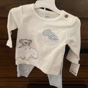 NWT Carter's Shirt, Pants, Hat, and Socks Set